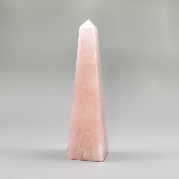 Rose Quartz Obelisk, Crystal Point - 6.2” H - Picture 6 of 8